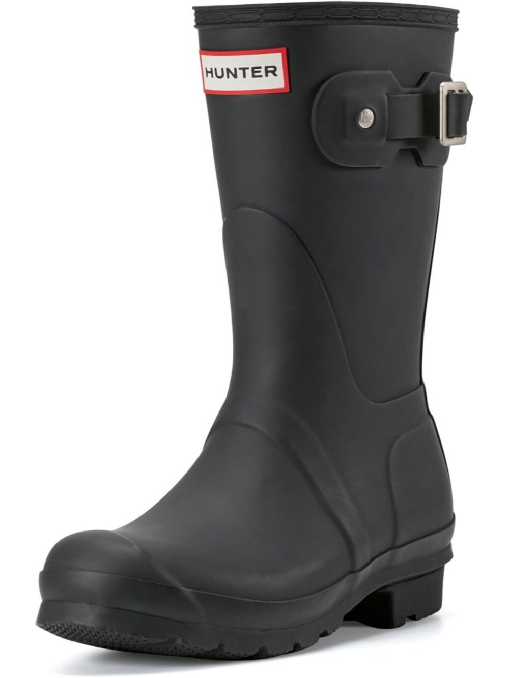 Women's Navy Matte Waterproof Rubber Enhanced Comfortable Short Rain Boots